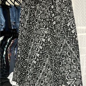 Magic Black and White Geometric A-Line Skirt
